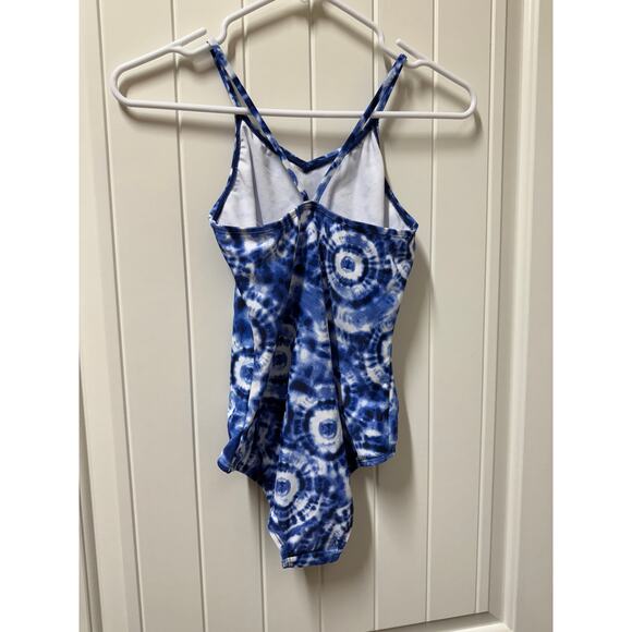 Kanu Surf Girls' Daisy Beach Sport 1-Piece Swimsuit Groovy Denim Blue Size 14 - Picture 3 of 5